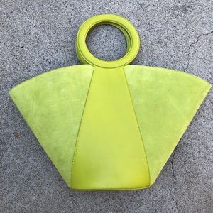 Cult Gaia Lime Roksana Leather Tote